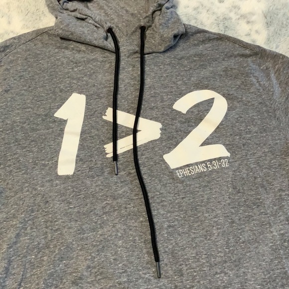 New Era, Gray T-Shirt,‎ Hoodie, Ephesians 5:31-32 size Large - Picture 1 of 9